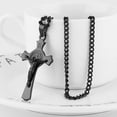 thumbnail image 5 of HZMAN Stainless Steel Saint St St. Benedict Crucifix Cross Pendants Necklace INRI (Black), 5 of 7