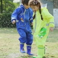 thumbnail image 5 of Celivon Kids Big Boys Girls Dinosaur Raincoat Overall Rain Suit Cute Jumpsuit Conjoined Rain Jacket Camo Waterproof PU Coated Durable Colorful Senior Rain Coat For Rainy Day Or Travel 10T, 5 of 5