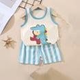 thumbnail image 2 of Uxgjfwu Kids Outfit Summer Clothing Sets Printed Tops Toddler Casual Sleeveless Shirts Shorts Sets, 2 of 3