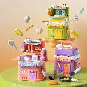 Sentmoon Christmas Gifts for Girls Girls Toys Playing House Children's Funny Toys Simulated Houses Styling Tools Kitchen Hamburgers Desserts Beauty Handbag Playing House