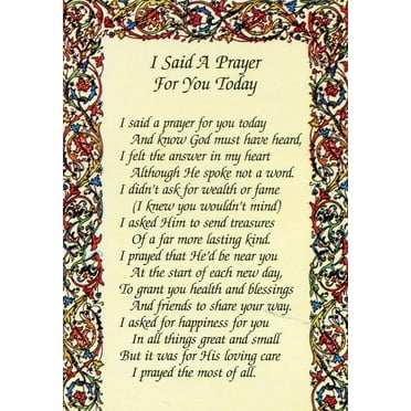 I Said a Prayer of Healing Laminated Prayer Cards -Pack of 25 - Walmart.com