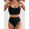 thumbnail image 4 of Conjunto de bikini Herseas para mujer, tejido acanalado, control de barriga, negro, 4 of 6