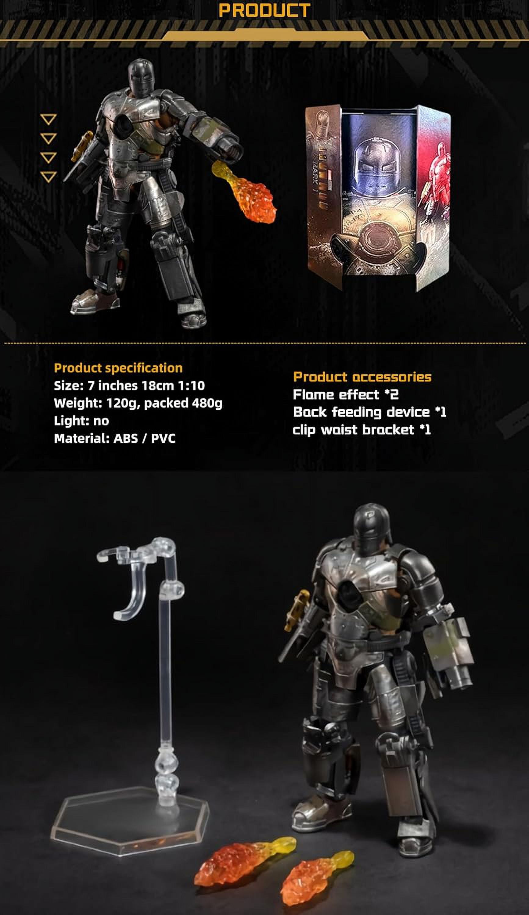 OVONNI 7 Inch Ironman MK1 Action Figure,Exquisite Painting Collectible Figure with Lots of Accessories (1/10 Scale)