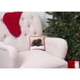 thumbnail image 2 of Wreath & Pinecones Snowflakes Woodland Bear Cotton Mini Accent Pillow, 8" x 8", 2 of 5