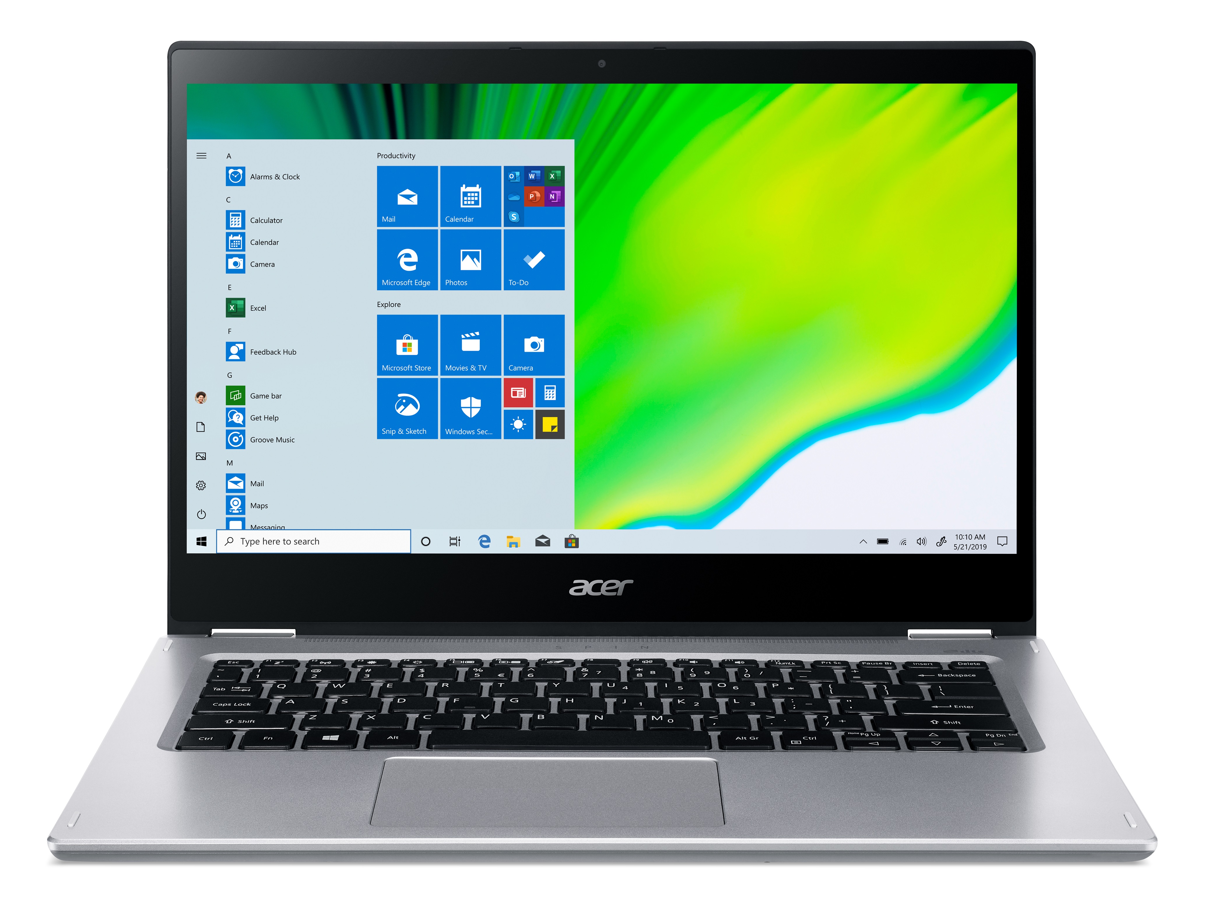 Acer Spin 3 Thin and Light Convertible 2-in-1, 14" HD Touch, AMD Ryzen 3 3250U Dual-Core Mobile Processor with Radeon Graphics, 4GB DDR4, 128GB NVMe SSD, Windows 10 in S mode, SP314-21-R56W - image 3 of 8