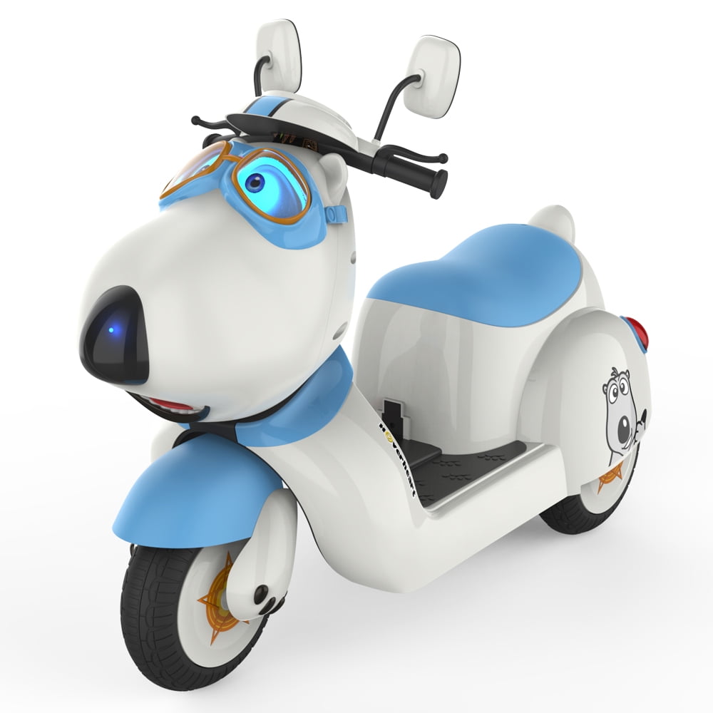hoverheart kids electric power motorcycle 6v ride on bike blue