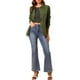 thumbnail image 2 of Chaquetas utilitarias para mujeres INSPIRE CHIC con cintura ajustable, bolsillos con solapa, chaquetas con cremallera y botón en verde oliva 2XL, 2 of 7