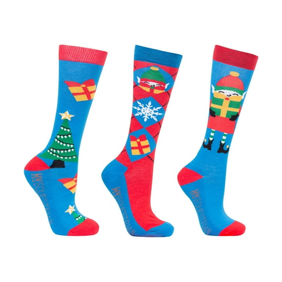 Hy Womens Jolly Elves Bamboo Christmas Socks (Pack of 3)
