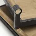 thumbnail image 7 of Mercana Benson Set of Two Light Brown Wood Black Iron Decorative Serving Trays, 7 of 7
