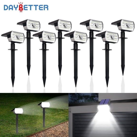 DAYBETTER 8Pack Outdoor Solar Lights, 60LEDs/IP65 Waterproof Solar Garden Lights for Patio Landscape Pathway Yard Garden Decor