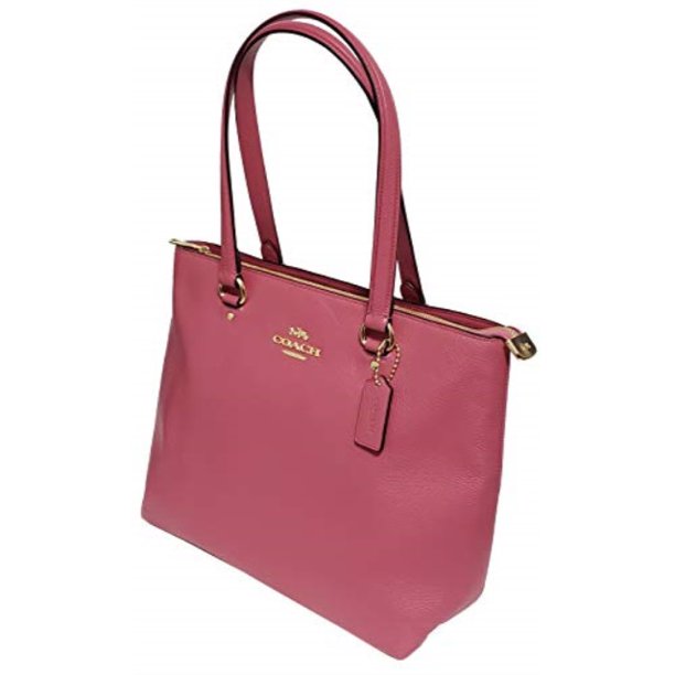 coach bay tote shoulder bag womens purse pebbled leather strawberry