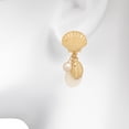 thumbnail image 6 of Time and Tru Women’s Gold Tone Metal Drop Earrings Faux Pearl Shell Dangle Design, 6 of 6