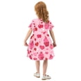 thumbnail image 4 of Cupcake Heart Sweet Girls Short Sleeve Dress A Line Sun Protection Breathable Comfort Sundress 3T, 4 of 8