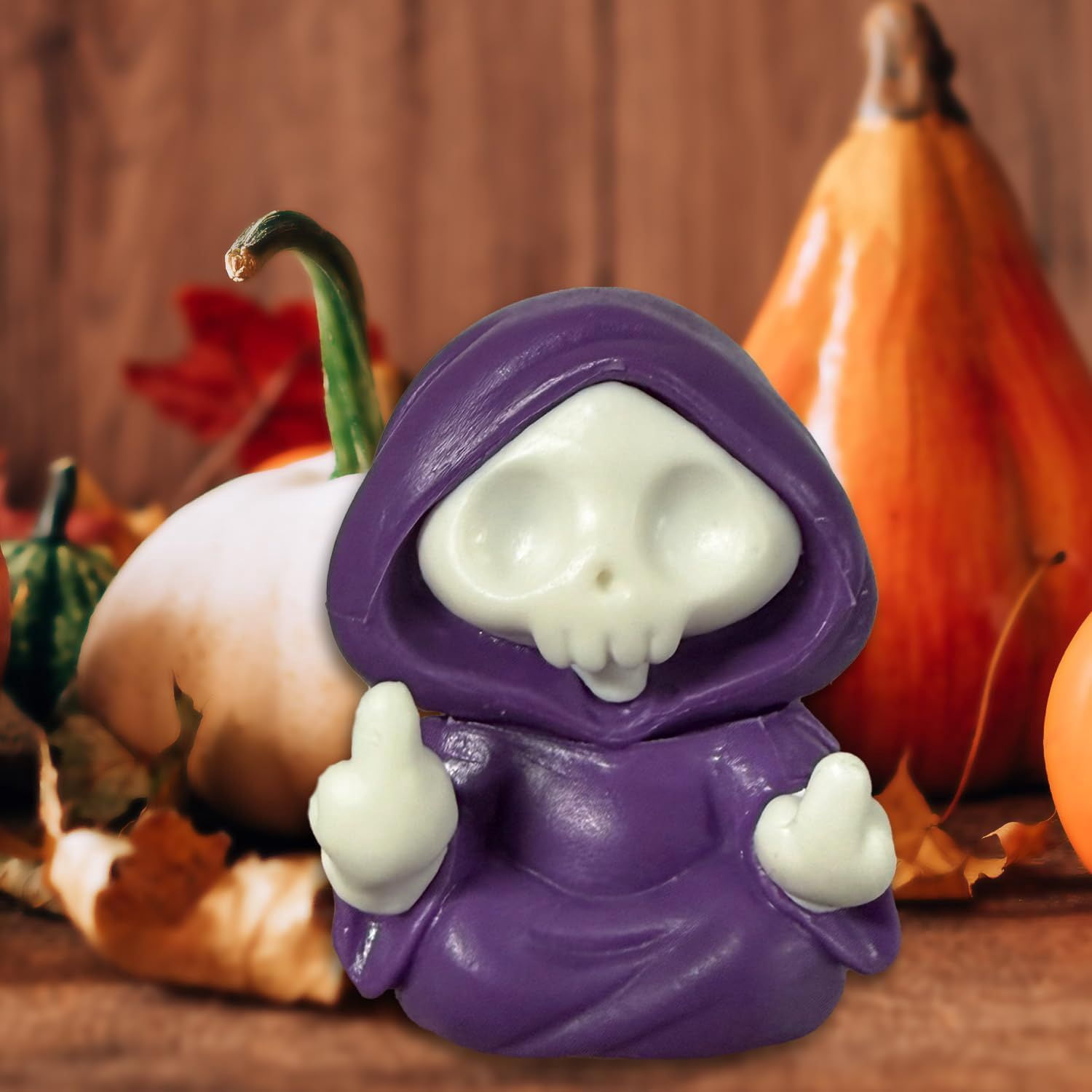 Glow-in-the-Dark Mini Ghost Figurine for Halloween Desk and Shelf Decor