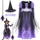 thumbnail image 4 of Disfraz de bruja Spooktacular Creations, disfraz de bruja, ropa de carnaval, disfraz de Halloween de 2 piezas, conjunto de lujo para niñas, 4 of 5