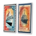 thumbnail image 3 of Designart "Vintage RMS Titanic Postal Stamp I" Boat Framed Wall Art Set Of 2 - Modern Red Frame Gallery Set For Office Decor, 3 of 6