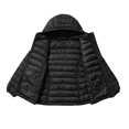 thumbnail image 3 of AUDeals Boys Girls Packable Puffer Jacket, Kids Hooded Lightweight Coat with Storage Bag, Warm Windproof Polyester Outerwear (Black, 11-12 Years), 3 of 6