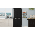 thumbnail image 5 of DUOSONG 71" Kitchen Pantry Storage Cabinet , With 4 Doors, Drawer, 2 Adjustable Shelves, Freestanding Cupboard For Dining Room Living Room, Laundry-Black Black MDF Dining Servers, Sideboards & Buffets, 5 of 9