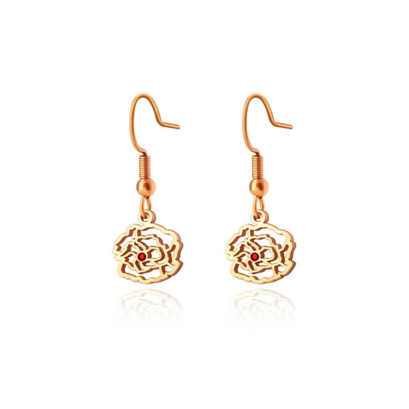 Anavia Personalized Birth Month Flower Dangling Earrings, Floral Earring Jewelry Birthday/Christmas Gifts