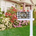 thumbnail image 3 of Christmas Mailbox Covers Magnetic Large Size Winter Welcome Box Wreath Mailbox Cover Magnetic Buffalo Plaid Garden Yard Home Green Decor for Outdoor Oversized 25.5x21 in, 3 of 6