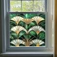 thumbnail image 4 of 50cm Green Fan Shaped Art Glass Window Film – Static Cling Privacy Decal for Windows Doors Bathrooms and Kitchens, 4 of 4