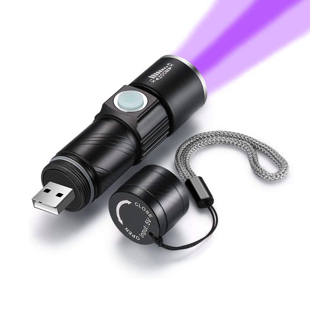 LETION UV Flashlight LED UV Torch 2 in 1 UV Black Light with 500LM Highlight & 