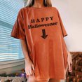 thumbnail image 3 of Gibobby Casual Playera de Manga Corta para Mujer Mujeres Casual Impresión Manga Corta Tops Blusa Cuello Redondo Casual Tee Túnica Camisas(Naranja,G), 3 of 4