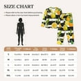 thumbnail image 6 of Kll Orange And Lemon Print Women'S Long Sleeve Pajamas With Pants Sleepwear Loungewear 2 Set-Large, 6 of 9