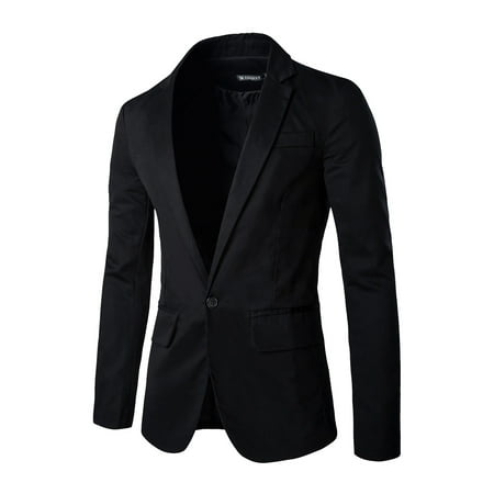 Buttoned Blazer - Unique Bargains Men's Notched Lapel Center-Vent Back One Buttoned Front Blazer