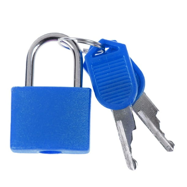 Caja de metal pequeña shamjiam con llave de joyero 2 llaves Azul oscuro Mini candado de acero resistente