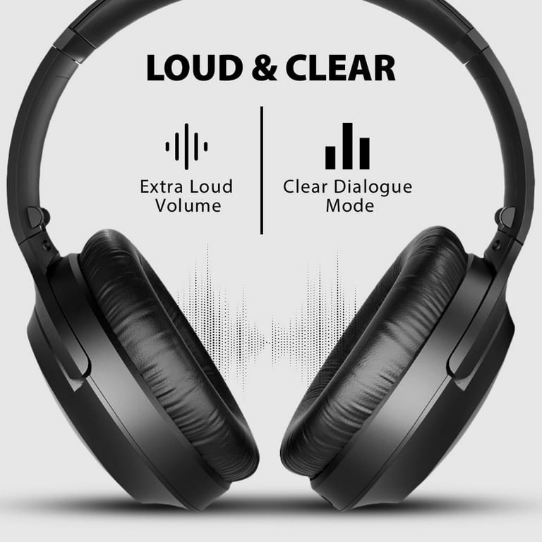 Avantree Opera 35Hrs Comfortable Wireless Headphones for TV Watching with Bluetooth Transmitter Charging Dock Clear Dialogue Mode Passthrough