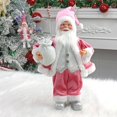 thumbnail image 2 of Matsuzay Muñeco de nieve de interior, adorno de muñeca de Papá Noel, decoración de , escritorio, estatua, decoración festiva, acento Kits de decoración para fiestas Rosa 17x30cm, 2 of 6