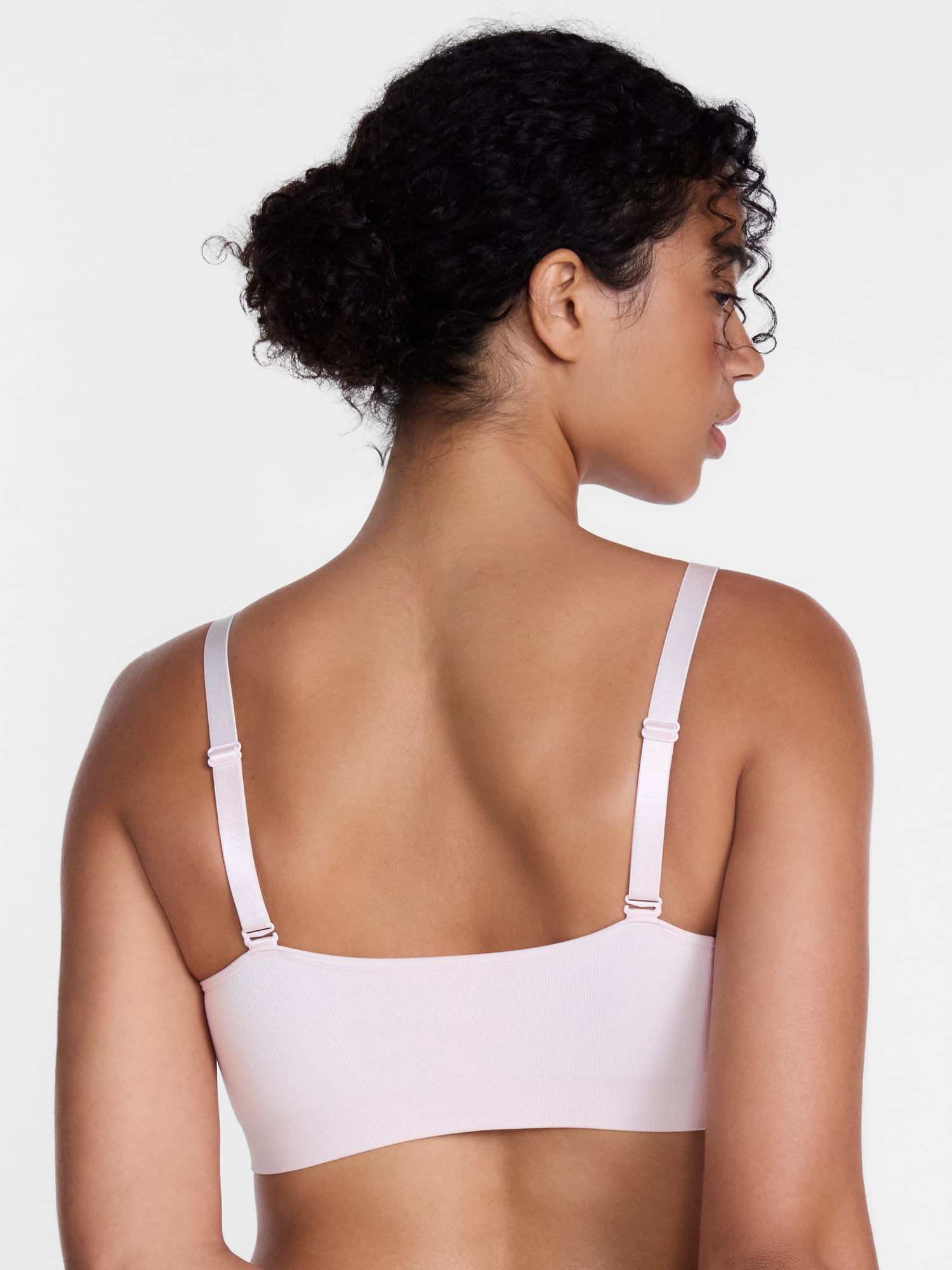 Joyspun Women's Seamless Plunge Pullover Bralette, Removable Padding, Sizes S-XXXL