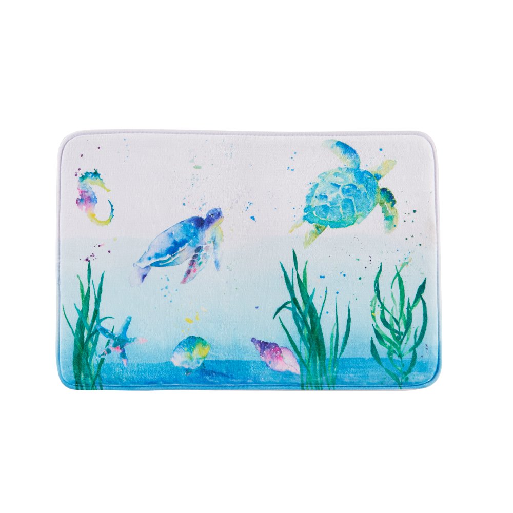 SKL Home Watercolor Ocean Bath Rug, 20" x 30"