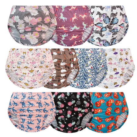 Pudiyuby 10 Pack Rubber Training Pants For Toddlers Reusable Plastic Pants Girls Plastic Underwear Covers For Potty Training Waterproof Diaper Cover Breathable Soft Baby Diaper Covers For Girls 3T