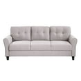 thumbnail image 2 of Modern Living Room Sofa with Tufted Backrest and Wide Armrest, Linen Upholstered Couch Furniture Set Include Loveseat and 3-seat Sofa Suitable for Home, Apartment and Office, Light Gray, 2 of 7