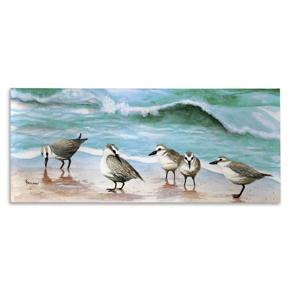 Stupell Industries Traditional Sandpipers Along Beach Shore Canvas Art, 30 x 13, by Christine Reichow