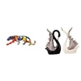 thumbnail image 1 of Elegante escultura de cisne , figura decorativa de artesanía animal para el hogar, estantería, colección de escritorio, decoración de aniversa, 1 of 8