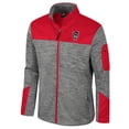 thumbnail image 2 of Men's Colosseum  Gray/Red NC State Wolfpack Guard Full-Zip Jacket, 2 of 3