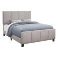 thumbnail image 1 of Monarch Specialties Bed, Queen Size, Platform, Bedroom, Frame, Upholstered, Linen Look, Wood Legs, Grey, Transitional, 1 of 4