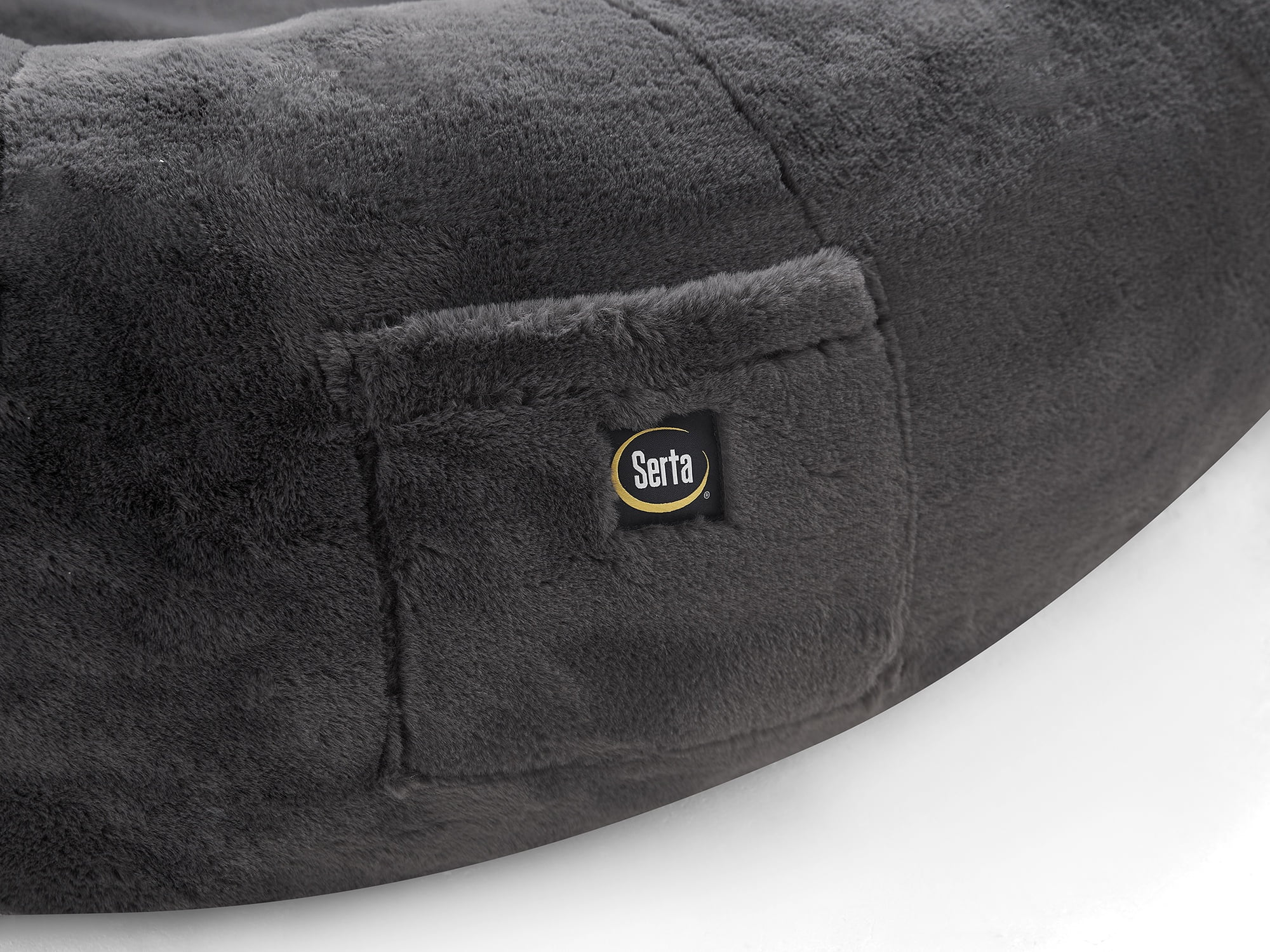 Serta Halo Lounger Charcoal Foam Filled Human Dog Bed Bean Bag Chair