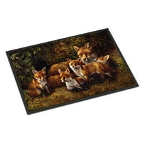 Fox Family Foxes by Daphne Baxter Door Mat