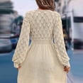 thumbnail image 6 of ClodeEU Women's Long Sleeve V Neck Sweater Dress ,Ribbed Knit Casual Mini Fall Tunic Dresses Beige,Womens Plus XL, 6 of 6
