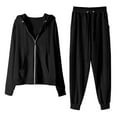 thumbnail image 3 of Sweat Suit Women 2 Piece Zipper Hoodie Long Sleeve and Wide Leg Sweatpants Lounge Fall Clothing Women'S Athletic Clothing Sets, 3 of 3