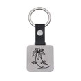 thumbnail image 4 of Square Keyring - In Stock December Flower Lucky Gift Tag Holiday Gift Metal Keyring, 4 of 4