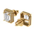 thumbnail image 2 of 2.44 ct Screw-Back Stud Earrings for Women | 7x5mm Emerald Cut Moissanite | 14K Yellow Gold, 2 of 5