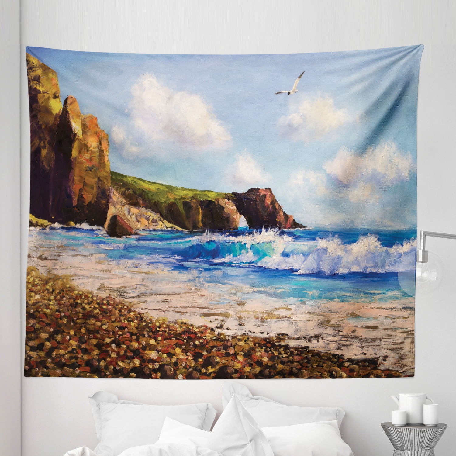Nature Ocean Sea Coast Landscape Tapestry Wall Hanging Hippie Tapestries Decor 