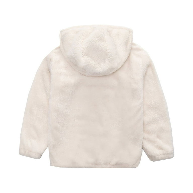 White fleece jacket with hood sale