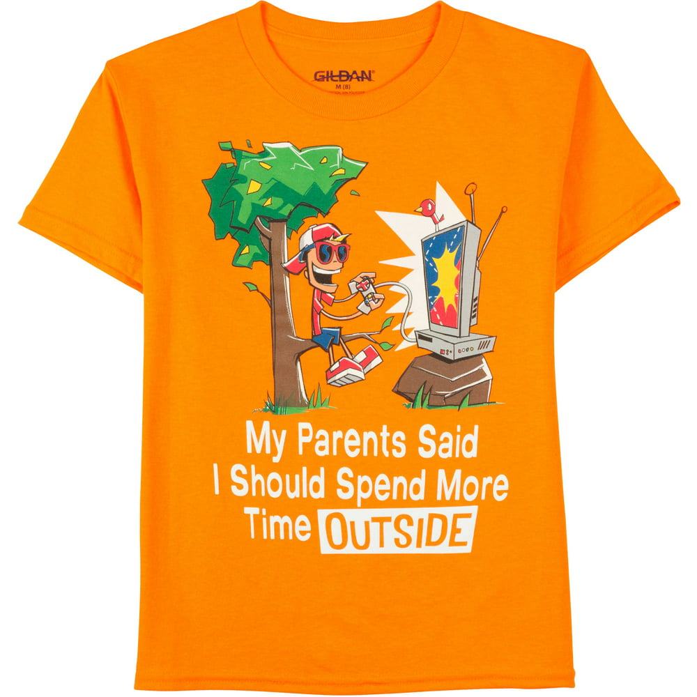 Generic Boys Video Games Outside Graphic Tee Walmart
