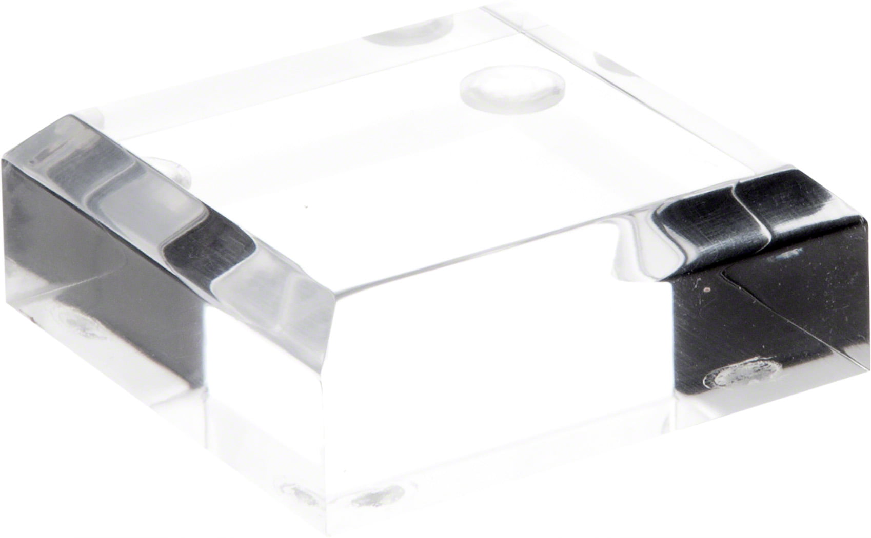 Plymor Clear Polished Acrylic Square Beveled Display Base 1" H x 2" W x 2" D 